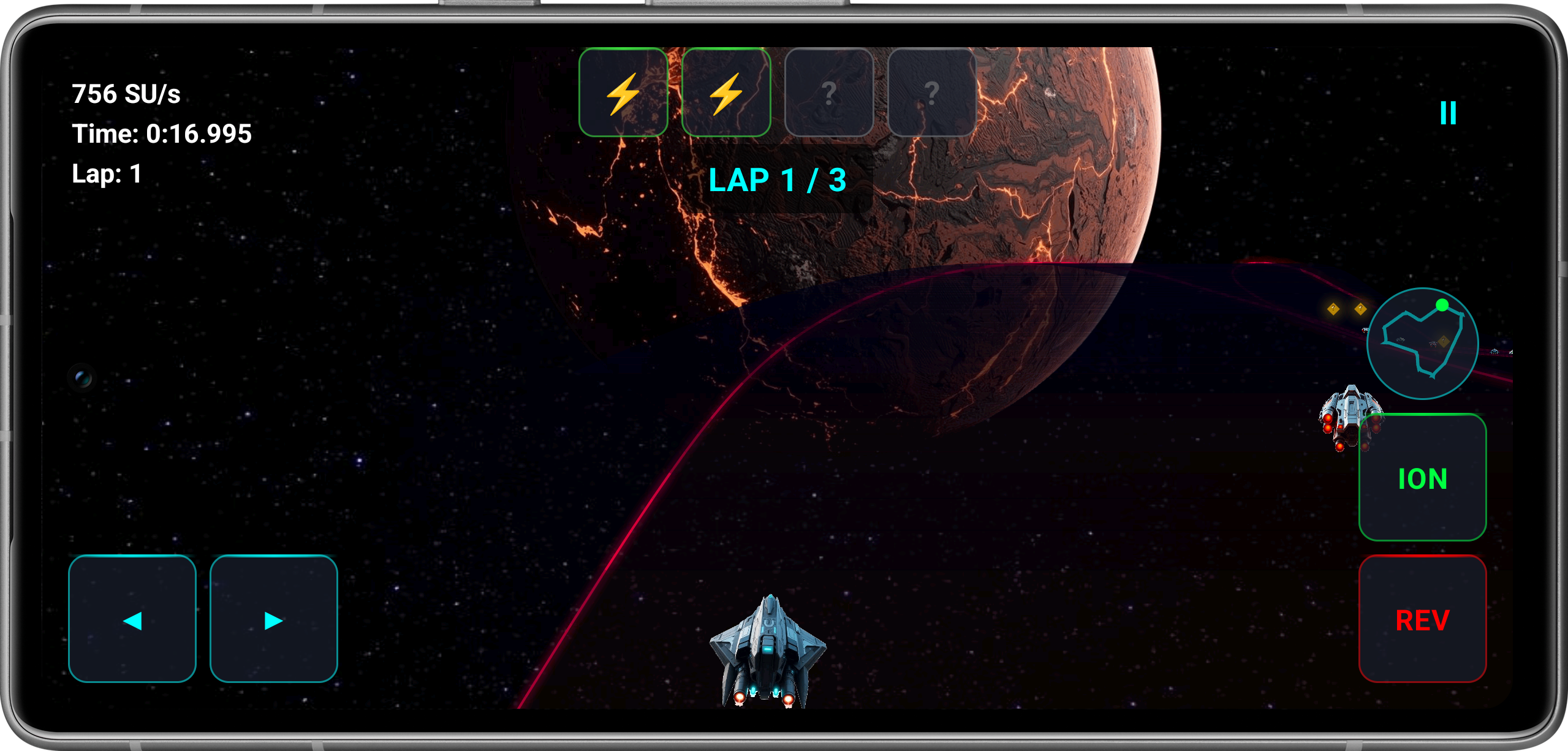 Space Race Rennen mit Planeten